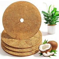 Disque de Paillage 40cm Disque de Coco 4pcs Sûrs Tapis De Paillage en Fibre De Coco Environnement Protection des Plantes en Coco Respirante pour Plantes en Pot Gazon de Jardin Protection