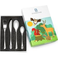 Kinderbesteck-Set mit eingravierten Waldtieren Größe: 170 x 180 x 170 x 135 mm Artikelnummer: ZV6829030