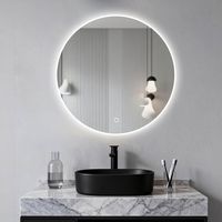Miroir Rond LED pour Salle de Bain - Éclairage Intégré, Anti-buée et Contrôle Tactile - 80x80 cm