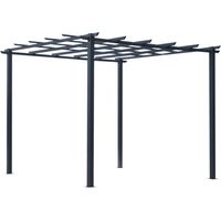 Tonnelle de jardin, en métal, noir, 2,97 x 2,95 x 2,3 m, imperméable, pour jardin terrasse, abri extérieur, terrasse jardin