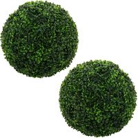 ML-Design Lot de 2 Boules de Buis Plantes Artificielles, Ø 35 cm Vertes, Résistantes aux UV en Plastique, Aspect Naturel et Réaliste, Usage Décoratif Facile d’Entretien pour Salon, Bureau ou Jardin