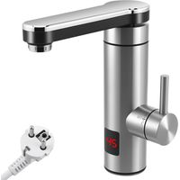 Robinet Chauffant Instantané Électrique 3300W, Robinet Chauffe-Eau avec Affichage LED Température, IPX4 Étanche pour Cuisine, Installation Facile (Alimentation 220V-240V)