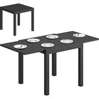 Table de jardin Table d'extérieur Noir Aluminium 160x80x75 cm