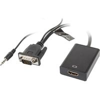 Lanberg AD-0021-BK câble adaptateur vidéo 0,2 m HDMI Type A (Standard) VGA (D-Sub) Noir