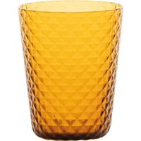 Zafferano Set 6 Tumbler Collezione Isolano in vetro soffiato color ambra, lavorazione artigianale con texture a effetto diamantato per tavola