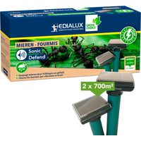Edialux Solar Ameisenvertreiber Set für außen, Vibrations und Schallimpuls Gerät gegen Ameisen, wetterfeste Gartenabwehr mit 800 m2 Abdeckung