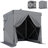 Pavillon 1,85x1,85m Wasserdicht Stabil Winterfest Pop-up Faltpavillon mit 4 Mesh-Seitenteilen Tasche, UV 30+