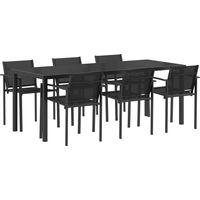 vidaXL Outdoor Furniture Set 7 pcs Black and Anthracite Textilene