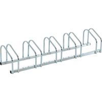Rastrelliera portabiciclette parcheggio 5 biciclette acciaio 145×33×27 cm