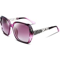 Lunettes de soleil carrées polarisées pour femmes, monture composite brillante et scintillante B2289