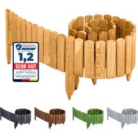 Garronda clôture de Jardin en Bois Bordure Jardin Cloture Jardin Exterieur Barrières de Jardin de Bois Palissade Bordurette de Jardin Longueur: 200 cm GD-0046 (Marron Clair, Hauteur: 8 cm)