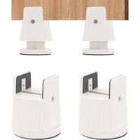 Lot de 4 rehausseurs de lit réglables de 6 à 8 cm avec pince à vis, pour charges lourdes, convient pour canapés, tables basses, patins de pieds de meubles, pieds de support et pieds surélevés (blanc)