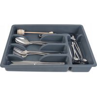KADAX Inserto in plastica per cassetto della cucina, organizer per posate, grigio