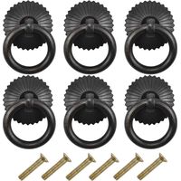 Poignées De Tiroir - En Cuivre - Diamètre De Base 30 Mm - Hauteur 38 Mm - Anneau De Tirage 30 Mm - Vis De 20 Mm - Pour Meubles Cuisine Armoire Tiroir - Lot De 6
