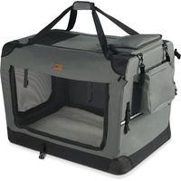 Vounot – Sac de transport pliable pour chien et chat – Caisse portable respirante 60x44x44cm – Tapis amovible lavable – Bandes réfléchissantes