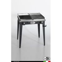 Grill 8.6 Inox Piastra mista - Grigio antracite - Senza portapiatti - Senza paraschizzi - Senza kit mensola e ruote - barbecue, griglia, giardino, carne, a gas, acciaio made in Italy