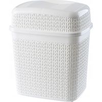 KADAX Poubelle de Salle de Bain 5L, Petite Poubelle de Chambre en Plastique avec Couvercle Basculant pour une Gestion Efficace des Déchets (Blanc)