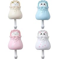 CSPARKV 9.5x6.5x5.5cm 4 Pièces Crochets Muraux pour Animaux,Crochet Adhésif pour Enfants,Crochet Porte-Serviettes pour Enfants, Crochets Adhésifs Décoratifs pour Enfants pour Manteau, Serviette, Clés,