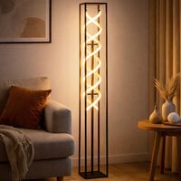 Lampada da terra a LED dimmerabile lampada da soggiorno touch dimmer lampada da terra lampada da camera da letto oro nero, 34W 4200lm bianco caldo, bianco neutro, LxLxH 20x20x135 cm