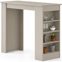 Tavolo da Bar con 4 Ripiani e Portaoggetti Sabbia Salvaspazio 117x54x102 cm