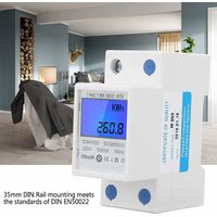 Electric Digital Meter, Home Energy Meter Single Phase Din Rail Type Kwh Energy Meter LCD Digital Kilowatt Hour Backlight