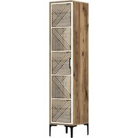 Dmora - Armadio multiuso 1 anta Mekbuda, Mobile multifunzionale, Mobiletto scarpiera, Guardaroba porta scarpe, 48x40h201 cm, Noce e Bianco, con imballo rinforzato, con imballo rinforzato