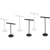 6Pcs Boucle d'oreille T Stand Fer T Bar Boucle d'oreille Affichage Bijoux Vitrine Organisateur Présentoir, 3 Hauteurs