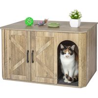 Armoire a litiere pour chat - discrete spacieuse et multifonctionnelle