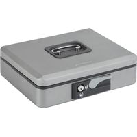 ARREGUI Popup C9746 Geldkassette aus Stahl Geldbox 30 cm breit Abschließbare Kasse mit Geldeinsatz Große Geldkassette mit Schlüssel und Münzeinsatz / Geldeinsatz Geldkasse grau