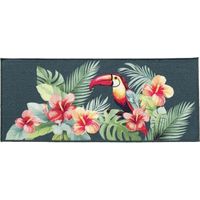 Tapis rectangle 50x120 cm – Moorea – 100% Polyamide – Finition surjet – Dessous antidérapant