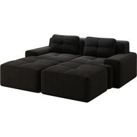 Canapé Cloud Modular Boneless U-shaped Corduroy Noir 204.00x177.00x69.00 ZIPSOFA