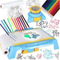 Kids Drawing Projector Table Set, Adjustable Focus, Blue