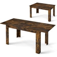 Extendable Dining Table, Seats 4-6, Rustic Brown, 110kg Capacity