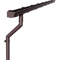 INEFA Dachrinnen Set Kastenrinne NW68 / 68mm, für acht Dachseiten 2m Dunkelbraun Regenrinnen PVC Set für Pavillion, Made in Germany