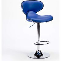 Amarillo Design Moderner schwenkbarer Chrom Küchen- und Barhocker - Blau