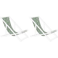 2 Toiles de Transat 113 x 44 cm en Polyester Vert Anzio / Avellino