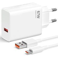 67W Chargeur Rapide USB pour Redmi Note 15 14 13 12 11 10 Pro 5G,Chargeur Turbo avec 6A Câble USB C pour Xiaomi Redmi 14/13/12/11 Ultra/12 Lite/12X,Poco M6 X6 X5 X4 Pro,13/13 lite/12