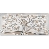 Lupia - Quadro moderno su Tela Canvas DEEP 65x143 cm ALBERO ABBRACCIO MIX, Tela Cotone, Stampa, Made in Italy, Telaio in Legno, amore e famiglia, casa soggiorno capezzale camera da letto hotel ufficio