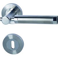 Solid Alpertec 3-R cromo/satinato bicolore in acciaio inox BB per stanza porte pulsante set maniglia porta guarnizioni, 88028600C