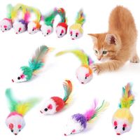 12 Pieces 10cm Mouse Cat Toy, Plush Mouse Toy for Cats, Mouse Small Kitten Interactive Game