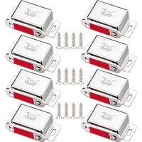 Jiayi Schrankmagnete, 8 Stück, starker magnetischer Türverschluss, 30 kg Zugkraft, magnetische Schrankverschlüsse, Hardware, Edelstahl-Türmagnete, 54 mm