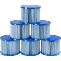 Cartouches de filtre de piscine 6X – Antimicrobien – Haute efficacité de filtration – Lavable – Compatible spas AREBOS