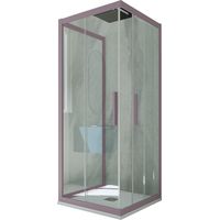 Parois douche 3 côtés 75x80 coulisse Lavande Kolors Trio