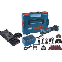 Bosch GOP 18V-34 Multi Cutter professionale a batteria 18 V Starlock Plus + 2x batteria ProCore 4,0 Ah + caricabatterie + 17 accessori + L-Boxx