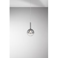 Suspension en verre borosilicaté fumé miroir 1x40W E27, design moderne avec câble réglable, idéal pour l'éclairage intérieur par la marque Perenz