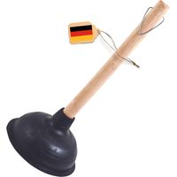 Déboucheur de WC Novaliv Ø 140 mm Déboucheur de WC à ventouse avec manche en bois Déboucheur de WC d'un diamètre de 14,5 cm IDÉAL comme déboucheur