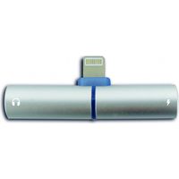 Adaptateur 2 en 1 lightning + jack 3,5 mm pour iPhone iPad - gris