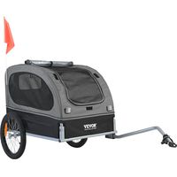VEVOR Remolque Plegable para Bicicleta para Perros Carga de 40 kg Portabicicletas para Mascotas Marco Fácil de Plegar con Ruedas de Liberación Rápida, Acoplador Universal para Bicicleta, Reflectores