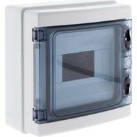 Zenitech – Coffret électrique étanche IP65 12 modules – Accessoires inclus : porte, rail din métal, bornier de terre – Pour ateliers et abris de jardin
