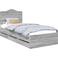 Maison Exclusive - Struttura del letto con cassetto Sonoma grigia 90 x 200 cm